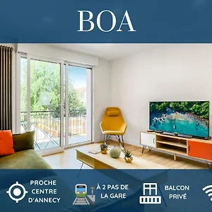 Homey Boa -hyper-centre- En Face De La Gare -balcon Prive Annecy